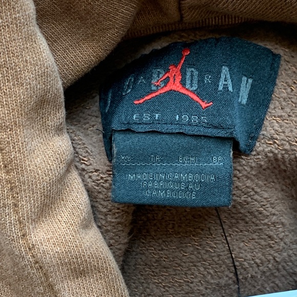 NEW Jordan Mens XS Flight Fleece Washed Pullover Hoodie - Legend Dark Brown - Picture 6 of 8